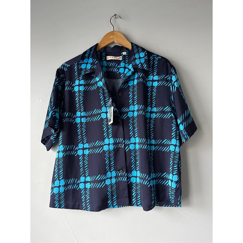 NEW Marni Uniqlo Collaboration Oversized Open Collar Shirt Size Large - Picture 3 of 7